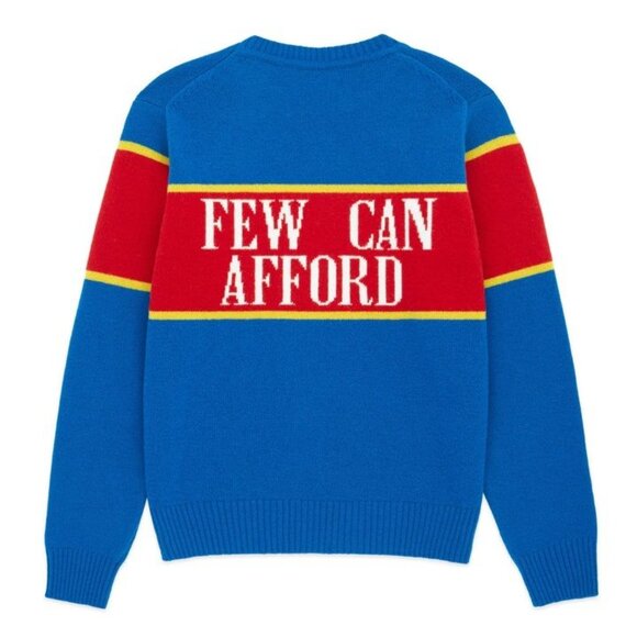 Rowing Blazers Gyles & George I'm A Luxury Blue 100% Wool Sweater Size M - Picture 7 of 7